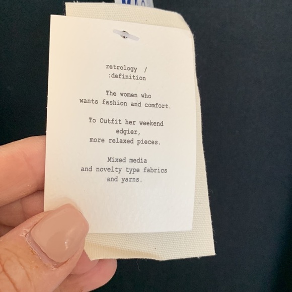 Retrology NWT Women Color Block Open Front Long Knit Cardigan Pockets Sz M Grey - Picture 6 of 12